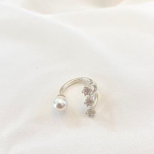 Sterling Silver Pearl Jewel Ring Open Jewelry